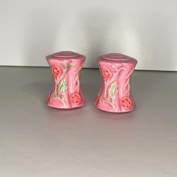 Vintage Pink Floral Salt & Pepper Shakers - Picture 1 of 8